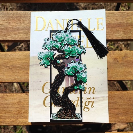 Tia Craft Bonsai Ağacı Motifli 3D Kitap Ayracı Yeşil Püsküllü Dekoratif Hediyelik