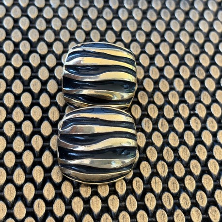 Vintage Black & Gold Küpe 1980s 