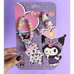 Kuromi Yüzük,Sticker, Bileklik Set