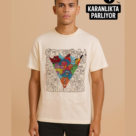Karanlıkta Parlayan Desenli T-shirt