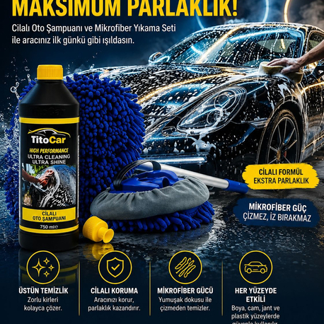 Cilalı Oto Şampuan & Mikrofiber Mop Yıkama 
