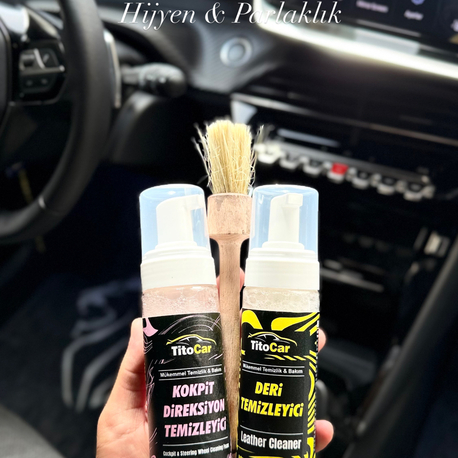 TitoCar Kokpit & Direksiyon Temizleyici 200ml & Deri Temizleyici 200ml