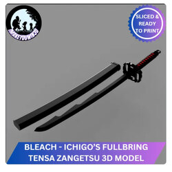 Bleach ichigo Bankai Katana Seti 1metre