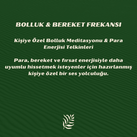 Kişiye Özel Bolluk Meditasyonu & Para Enerjisi Telkinleri