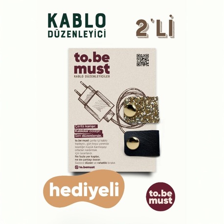 Tobemust 2'Lİ GOLD /SİYAH - Kablo Düzenleyici - 2 Adet - 