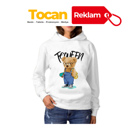Kişiye Özel Cepsiz Kapşunlu Sweatshirt