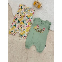 Kız Bebek Önden Çıtçıtlı 2li tulum