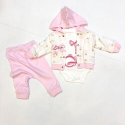princess kız 3 parça tk, pembe, 1266