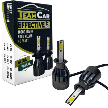 	EFFECTIVE H1 LED XENON 12V-24V KISA FÜME COP 40W 10000LM 8000K