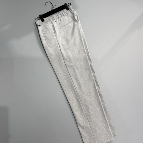 Baggy gri pileli kumaş pantolon 