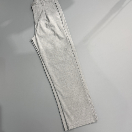 Gri baggy pileli kumaş pantolon 