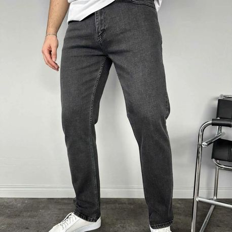 Koyu gri regular jean pantolon 