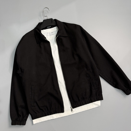 Siyah oversize Gabardin ceket 