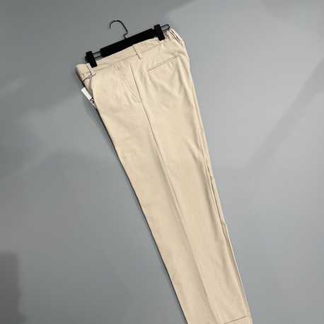 Bej duble paça kumaş pantolon 