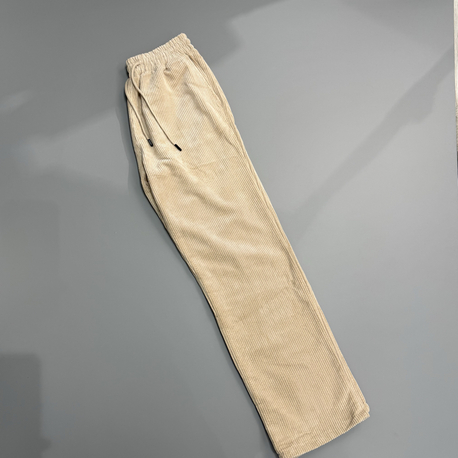 Bej baggy kadife pantolon 