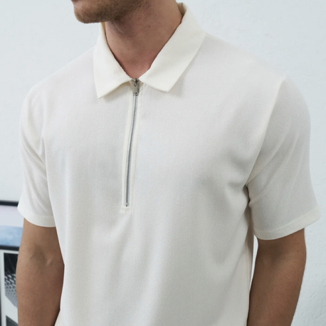 Oversize polo yaka fermuarlı 