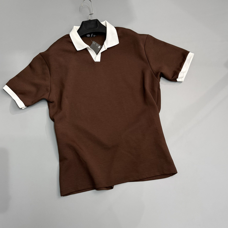 Kahve rengi polo yaka 