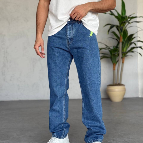 Mavi baggy tasarım jean pantolon 