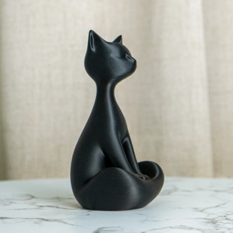 Minimalist Siyah Kedi Heykeli - Zarafet ve Sadelik