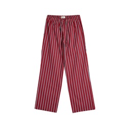 Çizgili Pantolon- Bordo Çizgili