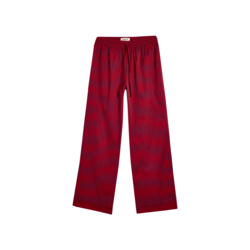 Çizgili Pantolon - Bordo+Lacivert