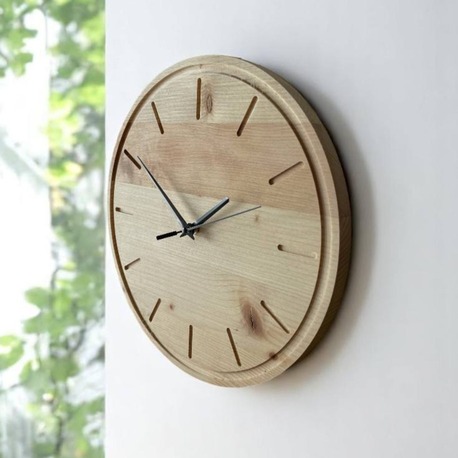 Minimal Ağaç Yuvarlak Duvar Saati