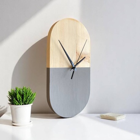 Şûkufe Serisi Minimalist Duvar Saati (Antrasit Detaylı)
