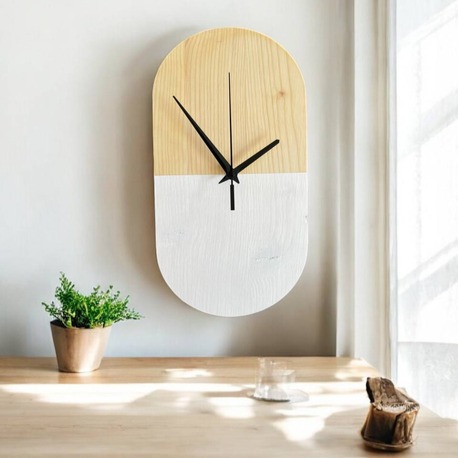 Şûkufe Serisi Minimalist Duvar Saati (Beyaz Detaylı)