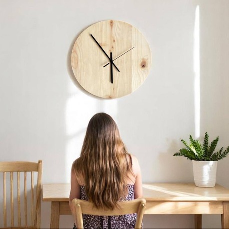 Minimal Ağaç Yuvarlak Duvar Saati (Sade Model)