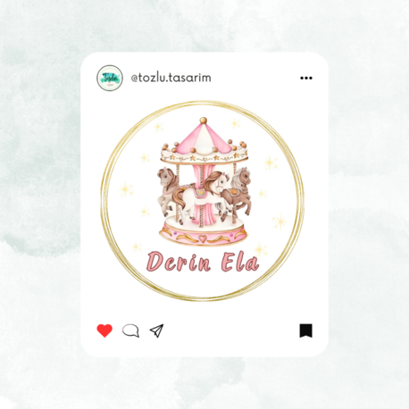  İsme Özel Bebek Çikolatası Etiketi 3,5 Cm 72 Adet