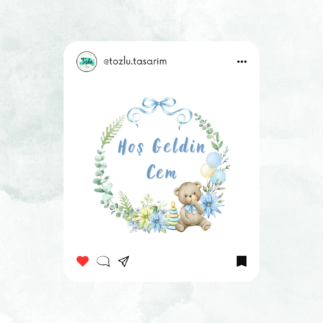  İsme Özel Bebek Çikolatası Etiketi 3,5 Cm 72 Adet