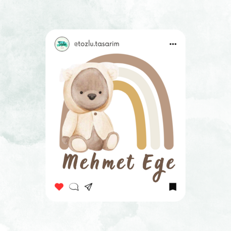  İsme Özel Bebek Çikolatası Etiketi 3,5 Cm 72 Adet
