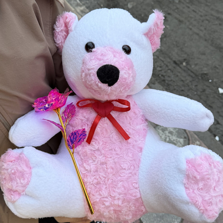 40cm Ayıcık + Solmayan Gül