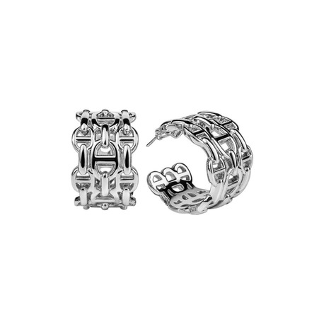 Hermes Silver Hoop İthal Küpe