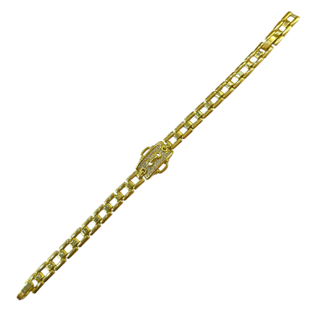 Kilit Zirkon Detay 14K Bileklik