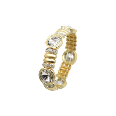 Lastik Gold White Taş Bileklik