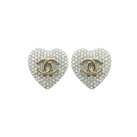 CC Gold Silver Heart Zirkon Küpe