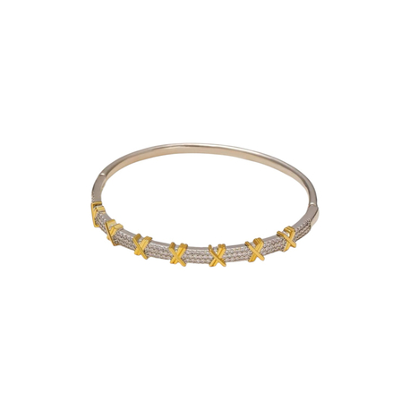 X Silver Gold Zirkon Kelepçe