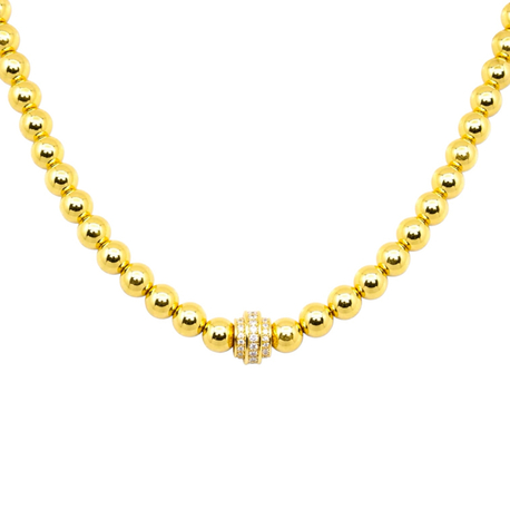 Taş Detaylı Gold Top Kolye