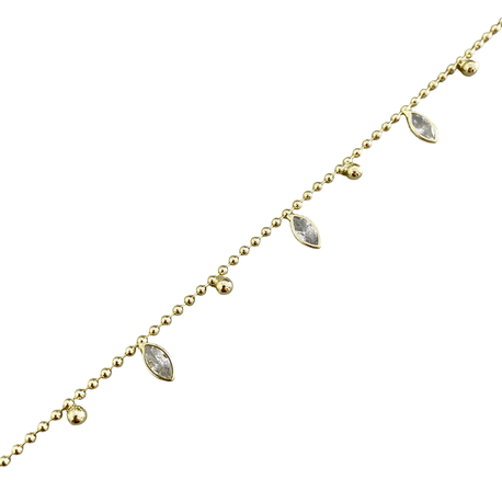 14K Zirkon Sallantılı Halhal