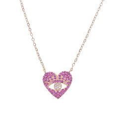 Rose Gold - Purple Eye Kalp Kolye