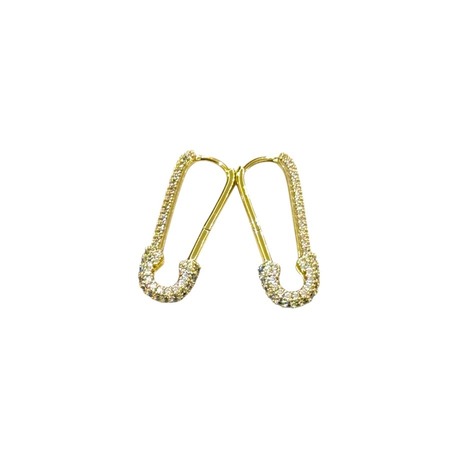 Zirkon Çengel Figür Gold Küpe