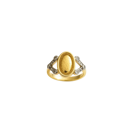 Oval Form Vintage Gold Yüzük