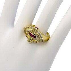 Ayarlanabilir Pink Zirkon Yüzük