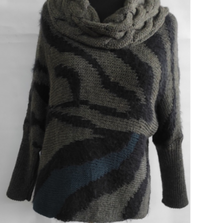 Zebra desen saçlı kazak