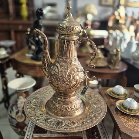 El dövmesi bakır lengerli ibrik