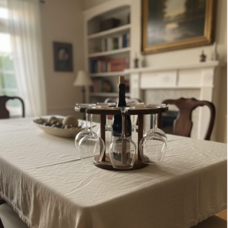 Masif Ahşap Şaraplık ve Kadeh Standı