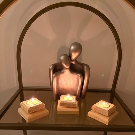 Masif Çam 3'lü Set Tealight Mumluk