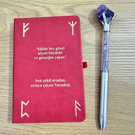 Şükür ve Niyet Defteri & Doğal taşlı kalem 