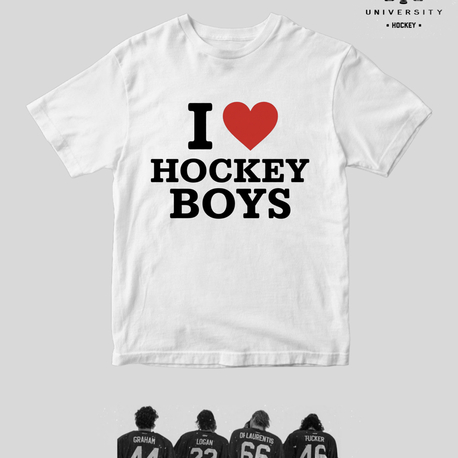 off campus i love hockey boys tshirt regular kalip 